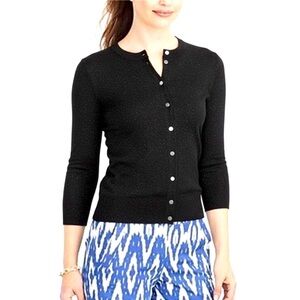 J.Crew Clare Button Front Three Quarter Sleeve  Fiitted Cardigan Size S